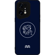 Coque OPPO Find X5 Pro - Silicone rigide noir Astrologie Verseau