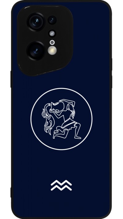 Coque OPPO Find X5 Pro - Silicone rigide noir Astrologie Verseau