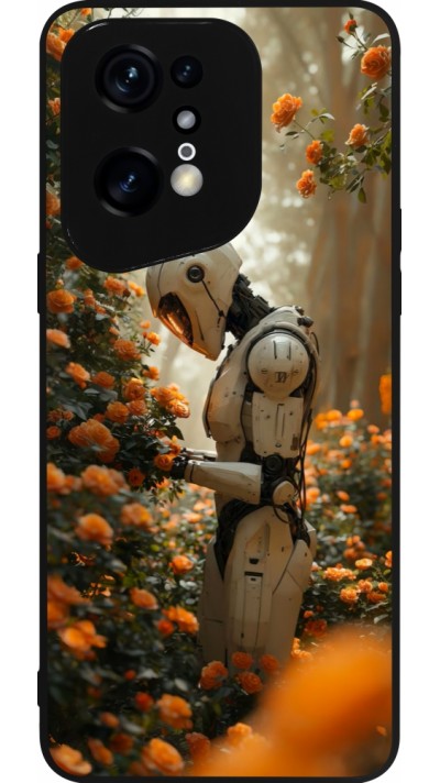 OPPO Find X5 Pro Case Hülle - Silikon schwarz Astronaut flowers 2025