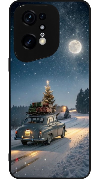 Coque OPPO Find X5 Pro - Silicone rigide noir Christmas 25 Car with Tree Xmas