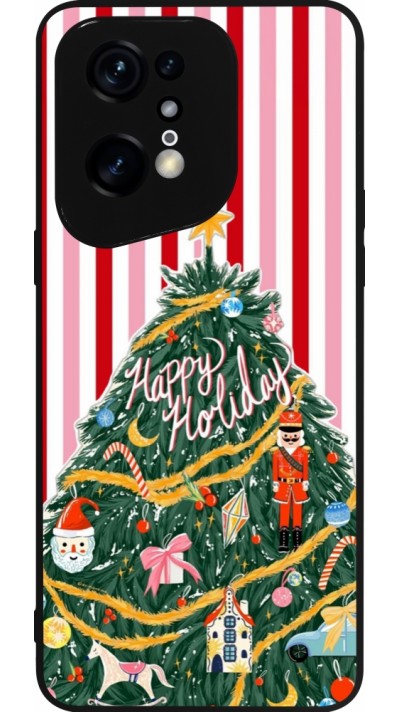 Coque OPPO Find X5 Pro - Silicone rigide noir Christmas 25 Happy Holiday