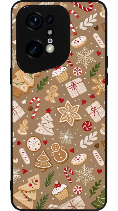 Coque OPPO Find X5 Pro - Silicone rigide noir Christmas 25 Pattern Ginger Cookie