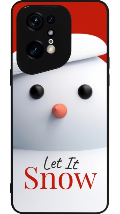 Coque OPPO Find X5 Pro - Silicone rigide noir Christmas 25 Xmas Snowman