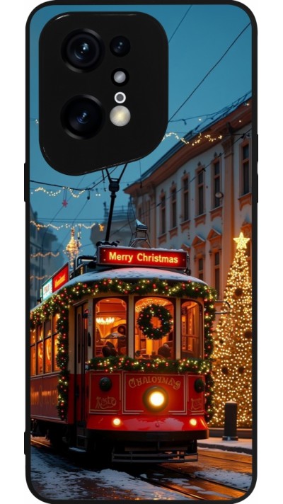 Coque OPPO Find X5 Pro - Silicone rigide noir Christmas 25 Xmas Train