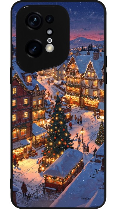 Coque OPPO Find X5 Pro - Silicone rigide noir Christmas 25 Xmas Village