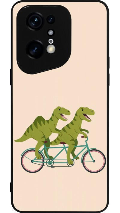 Coque OPPO Find X5 Pro - Silicone rigide noir Dinosaurs on bikes 2026