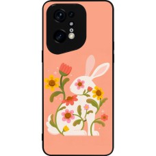 Coque OPPO Find X5 Pro - Silicone rigide noir Easter 2026 Rabbit collage