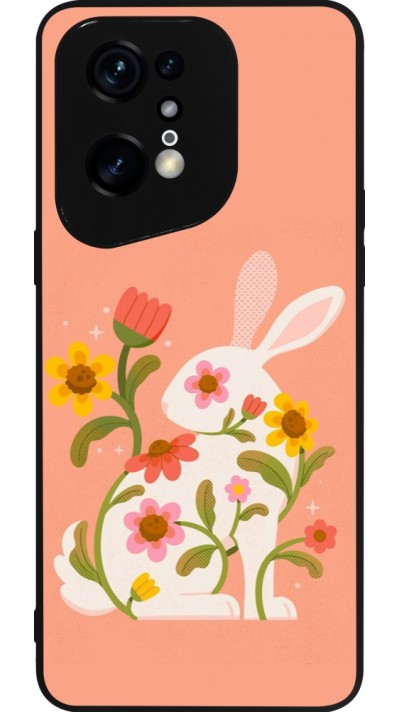 Coque OPPO Find X5 Pro - Silicone rigide noir Easter 2026 Rabbit collage