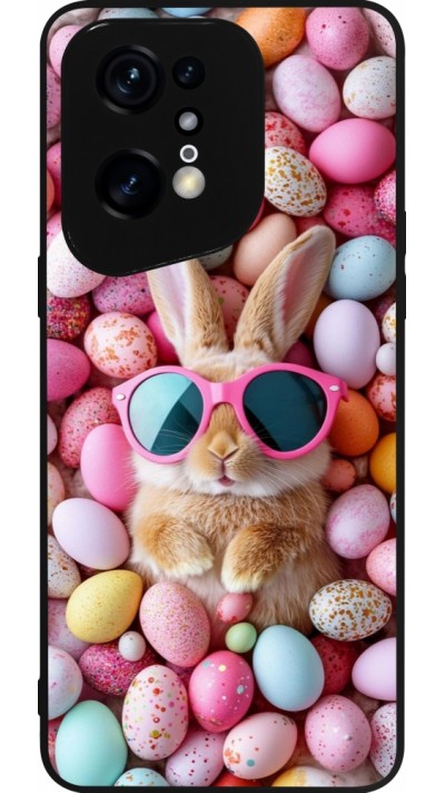 Coque OPPO Find X5 Pro - Silicone rigide noir Easter 2026 Rabbit fun