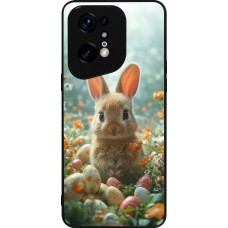 Coque OPPO Find X5 Pro - Silicone rigide noir Easter 2026 Rabbit in the garden