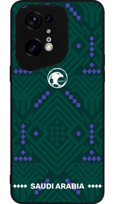 Coque OPPO Find X5 Pro - Silicone rigide noir Maillot de football Arabie saoudite 2026 personnalisable