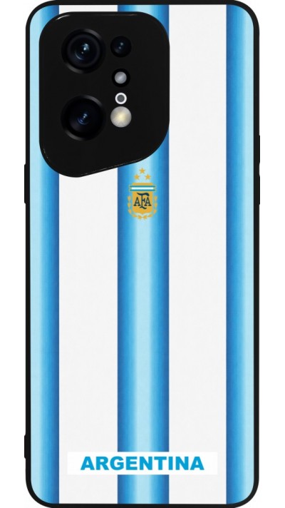 Coque OPPO Find X5 Pro - Silicone rigide noir Maillot de football Argentine 2026 personnalisable