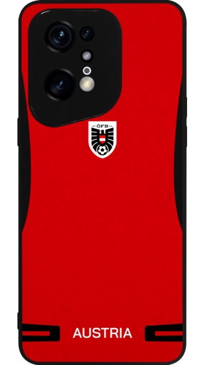 Coque OPPO Find X5 Pro - Silicone rigide noir Maillot de football Autriche 2026 personnalisable