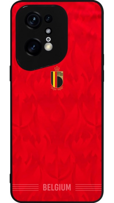 Coque OPPO Find X5 Pro - Silicone rigide noir Maillot de football Belgique 2026 personnalisable
