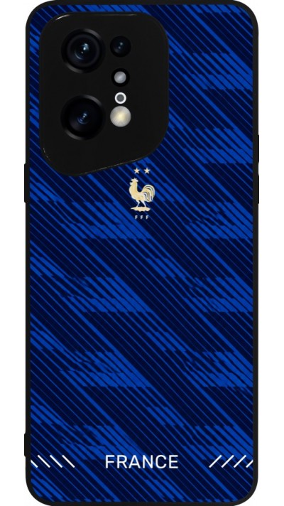 Coque OPPO Find X5 Pro - Silicone rigide noir Maillot de football France 2026 personnalisable