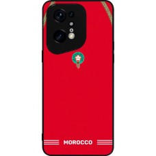 Coque OPPO Find X5 Pro - Silicone rigide noir Maillot de football Maroc 2026 personnalisable