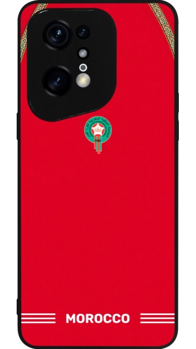 Coque OPPO Find X5 Pro - Silicone rigide noir Maillot de football Maroc 2026 personnalisable