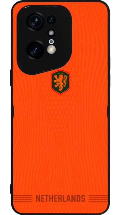 Coque OPPO Find X5 Pro - Silicone rigide noir Maillot de football Pays-Bas 2026 personnalisable