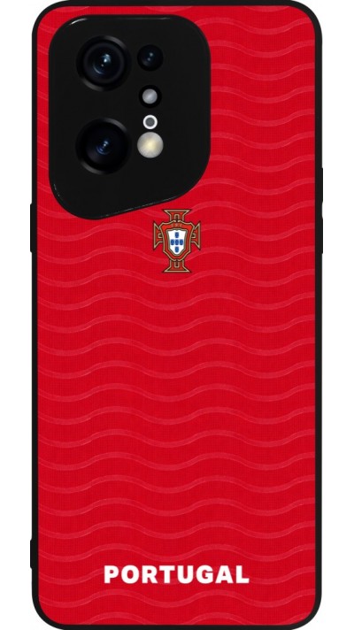 Coque OPPO Find X5 Pro - Silicone rigide noir Maillot de football Portugal 2026 personnalisable