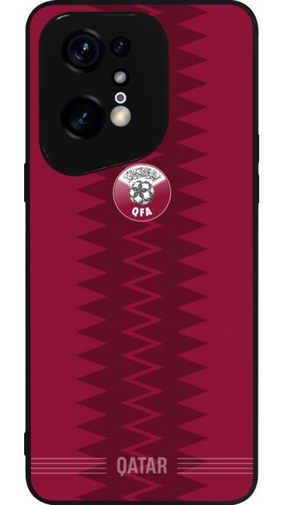 Coque OPPO Find X5 Pro - Silicone rigide noir Maillot de football Qatar 2026 personnalisable