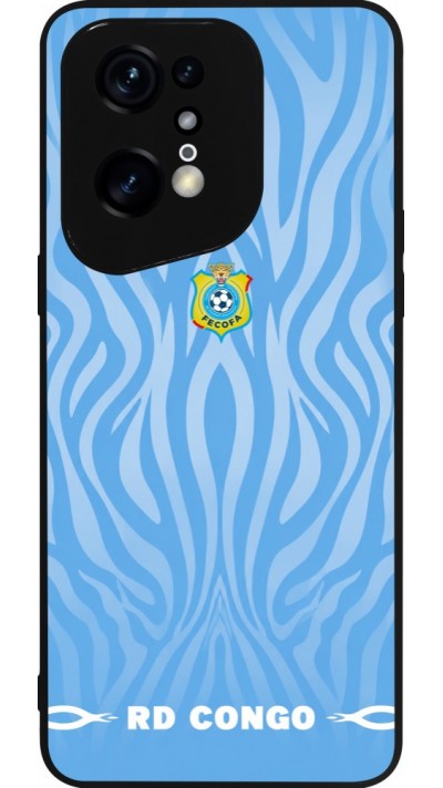 Coque OPPO Find X5 Pro - Silicone rigide noir Maillot de football RD Congo 2026 personnalisable