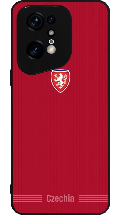 Coque OPPO Find X5 Pro - Silicone rigide noir Maillot de football Répuplique Tchèque 2026 personnalisable