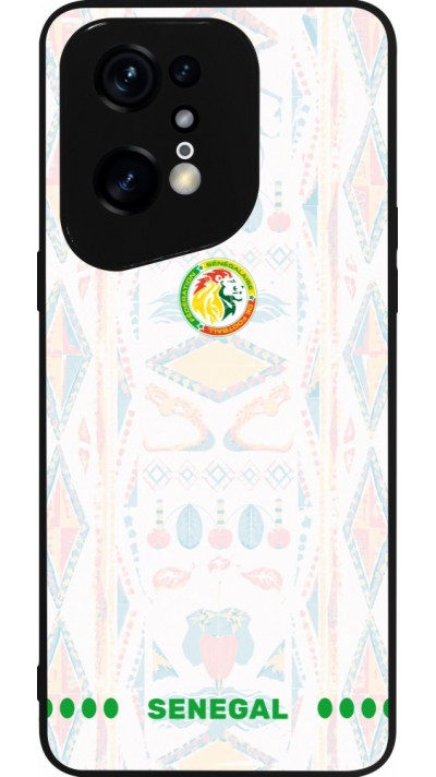 Coque OPPO Find X5 Pro - Silicone rigide noir Maillot de football Sénégal 2026 personnalisable