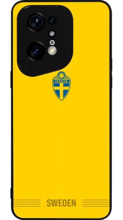 Coque OPPO Find X5 Pro - Silicone rigide noir Maillot de football Suède 2026 personnalisable