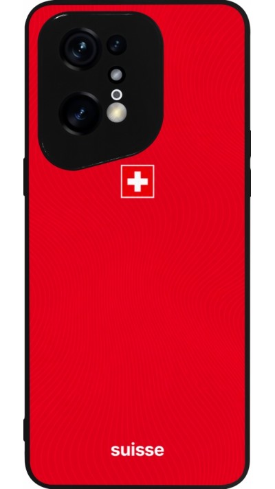 Coque OPPO Find X5 Pro - Silicone rigide noir Maillot de football Suisse 2026 personnalisable