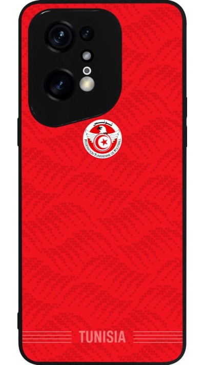 Coque OPPO Find X5 Pro - Silicone rigide noir Maillot de football Tunisie 2026 personnalisable