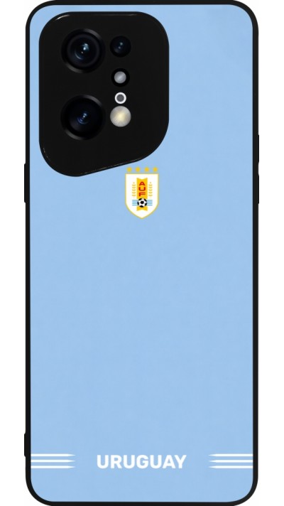 Coque OPPO Find X5 Pro - Silicone rigide noir Maillot de football Uruguay 2026 personnalisable