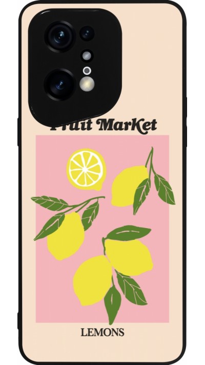 Coque OPPO Find X5 Pro - Silicone rigide noir Fruit market lemons 2026