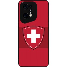Coque OPPO Find X5 Pro - Silicone rigide noir Hockey World Championship Ecusson Suisse