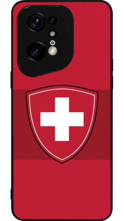 Coque OPPO Find X5 Pro - Silicone rigide noir Hockey World Championship Ecusson Suisse