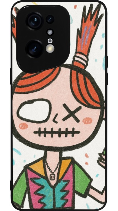 OPPO Find X5 Pro Case Hülle - Silikon schwarz Little Girl Sketch