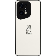 Coque OPPO Find X5 Pro - Silicone rigide noir Minimal bunny cutie