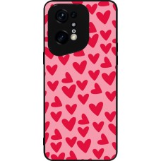 Coque OPPO Find X5 Pro - Silicone rigide noir Mom 2024 petits coeurs