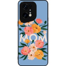 Coque OPPO Find X5 Pro - Silicone rigide noir Mom 2026 Flowers