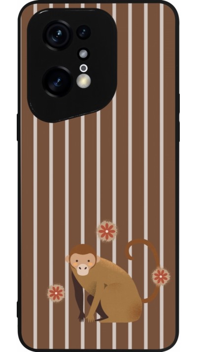 OPPO Find X5 Pro Case Hülle - Silikon schwarz Monkey with stripes