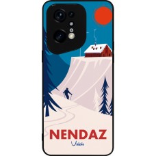 Coque OPPO Find X5 Pro - Silicone rigide noir Nendaz Cabane Ski