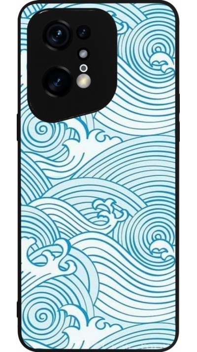 Coque OPPO Find X5 Pro - Silicone rigide noir Ocean Waves