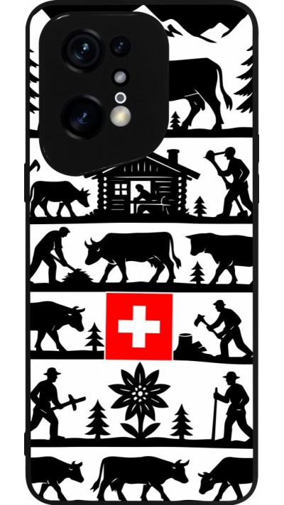 Coque OPPO Find X5 Pro - Silicone rigide noir Poya Suisse 1