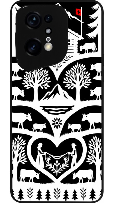 Coque OPPO Find X5 Pro - Silicone rigide noir Poya Suisse 2 noir