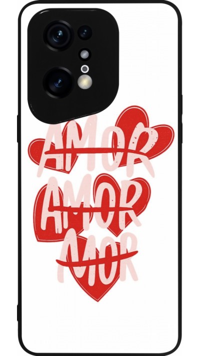Coque OPPO Find X5 Pro - Silicone rigide noir Saint Valentines Day 26 Amor