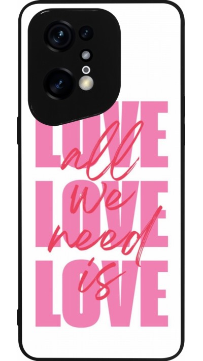 Coque OPPO Find X5 Pro - Silicone rigide noir Saint Valentines Day 26 Love all we need is