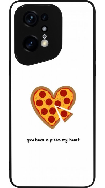Coque OPPO Find X5 Pro - Silicone rigide noir Saint Valentines Day 26 You have my pizza heart