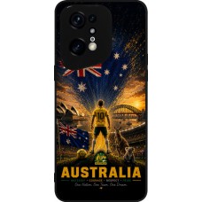 Coque OPPO Find X5 Pro - Silicone rigide noir Football Australie splash 2026