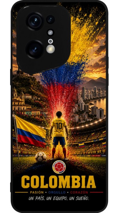 Coque OPPO Find X5 Pro - Silicone rigide noir Football Colombie splash 2026
