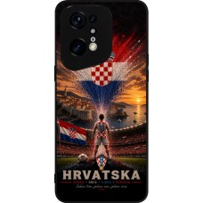 Coque OPPO Find X5 Pro - Silicone rigide noir Football Croatie splash 2026