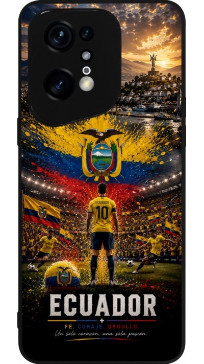 Coque OPPO Find X5 Pro - Silicone rigide noir Football Équateur splash 2026